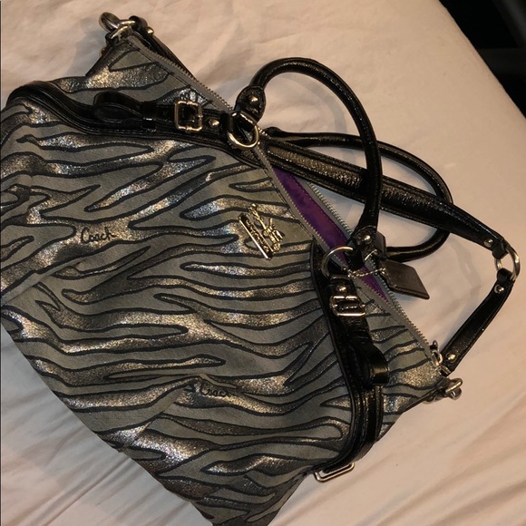 Striped Coach Bag. Never used! - Picture 3 of 7